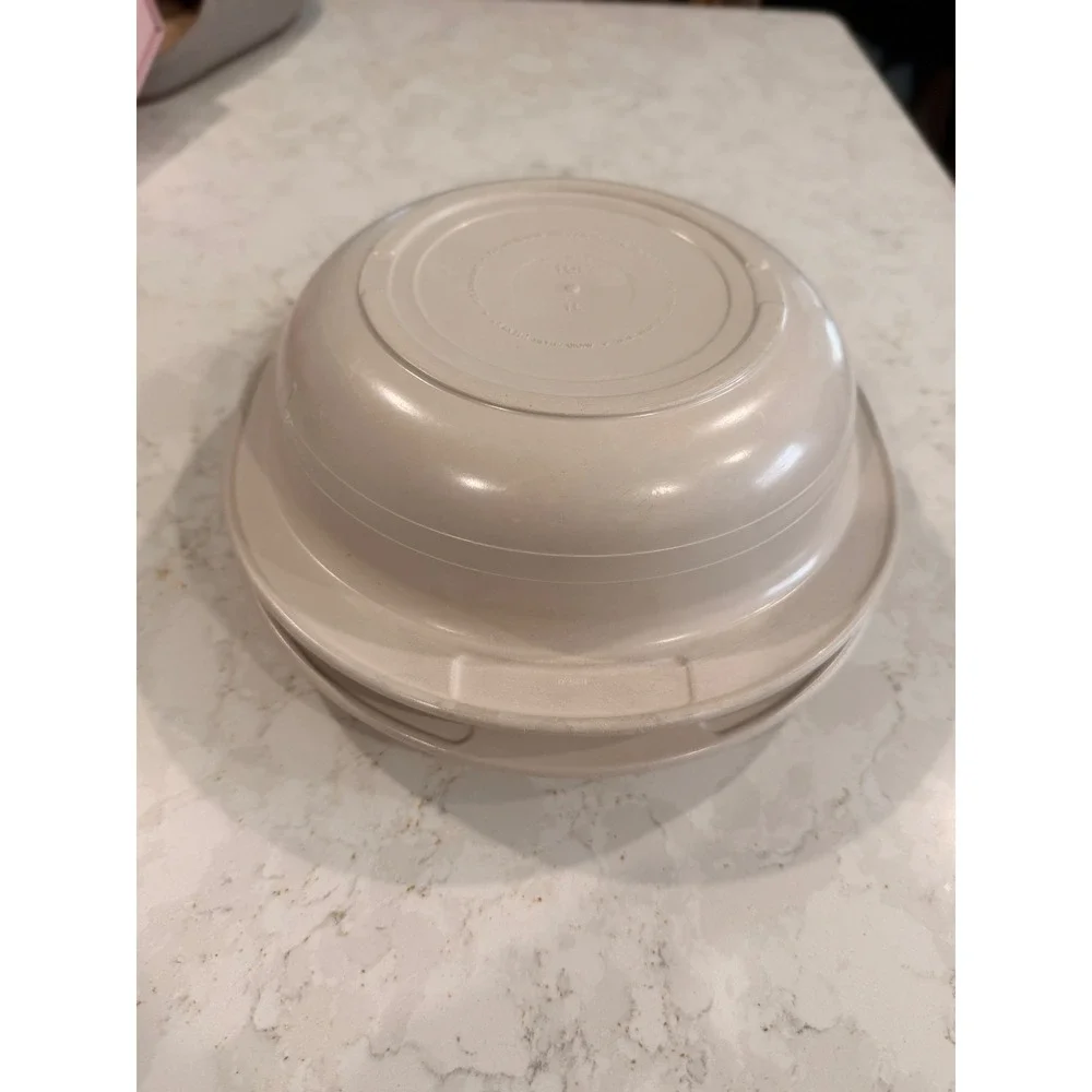 Vintage Tupperware Ultra 21 Casserole Dish Set 1 Qt 1L Almond Beige 1722-1 Lid